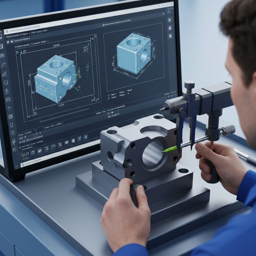 Quality control inspection using precise CAD drawings and 3D models for measurement and validation
