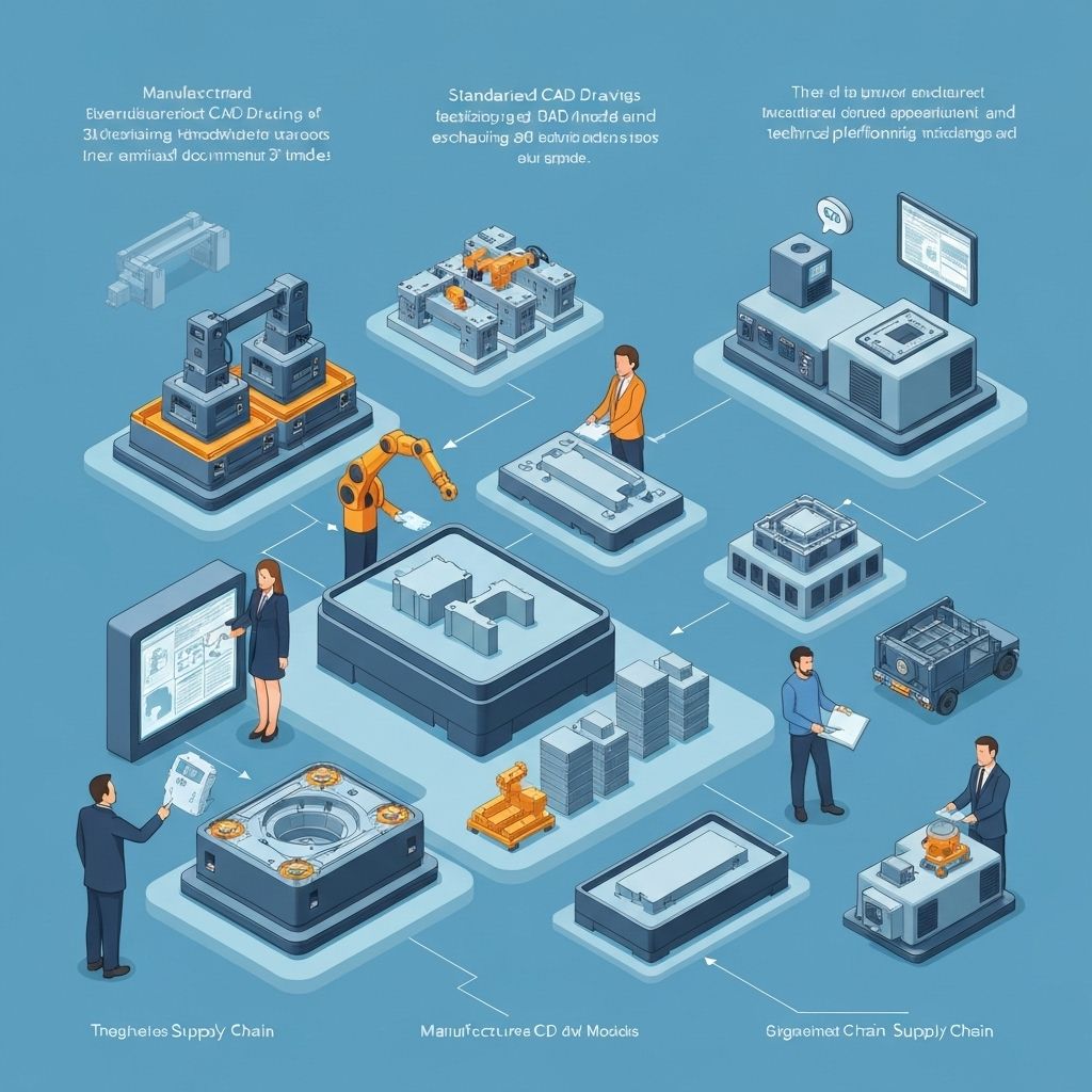 Supply chain coordination using standardized CAD drawings and technical specifications